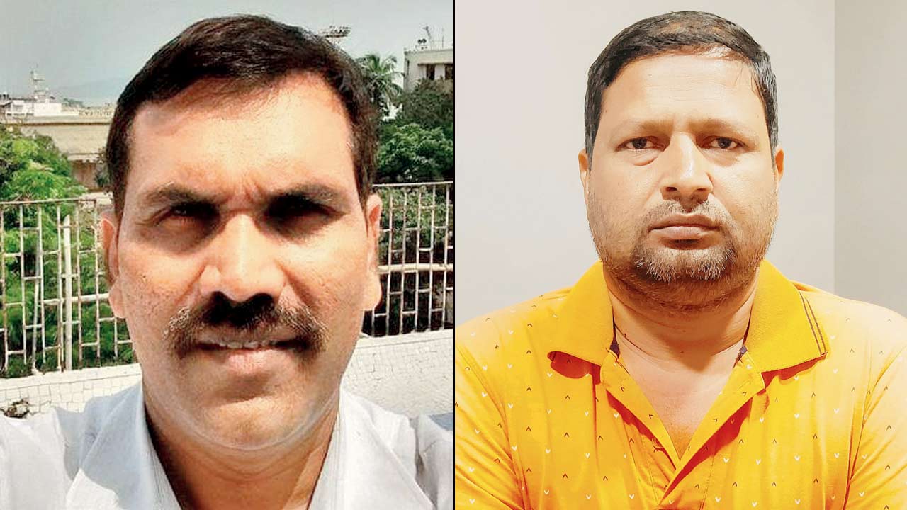 Sudhakar Shirsat was then posted at Kalachowki police station (right) Shop owner Anand Rana said Shirsat didn’t inform local police about the raid