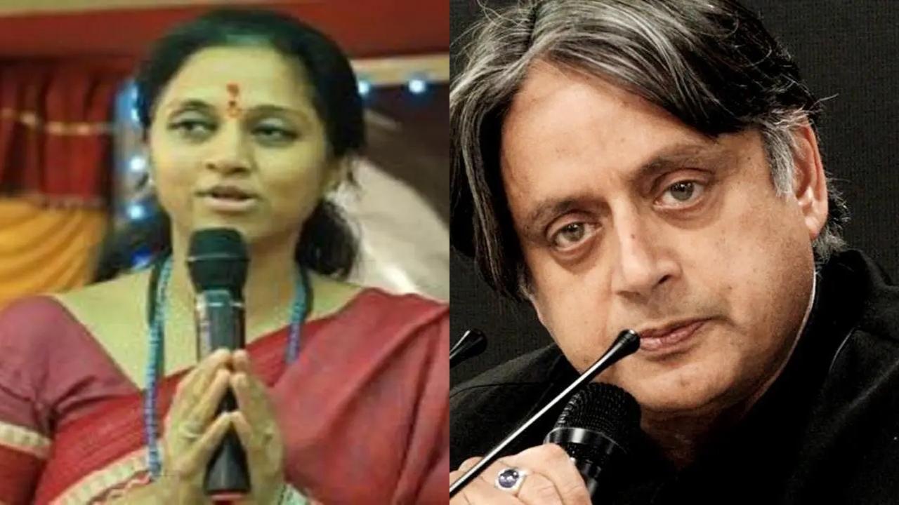 Chit-chat break: MP Shashi Tharoor chatting with Supriya Sule sparks memes fest on Twitter