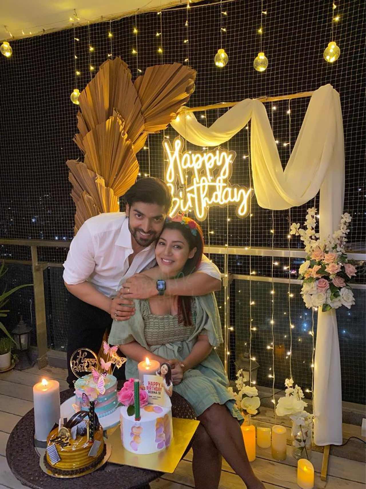 For her birthday celebrations, Debina Bonnerjee was seen twinning with her newborn daughter Lianna in their cute and adorable photos. She opted for a green outfit. 