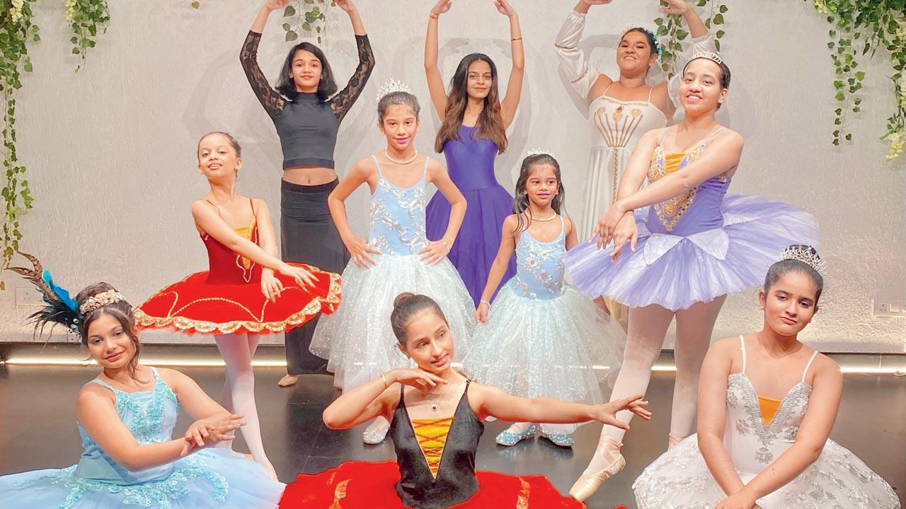 Students of National Ballet School of India at a dress rehearsal
