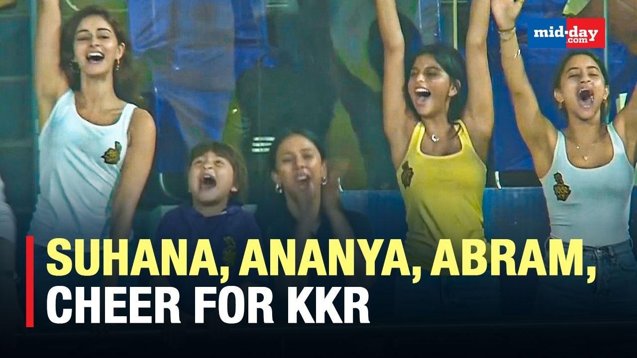 Suhana Khan, Ananya Panday, AbRam Khan were seen Cheering KKR At IPL Match