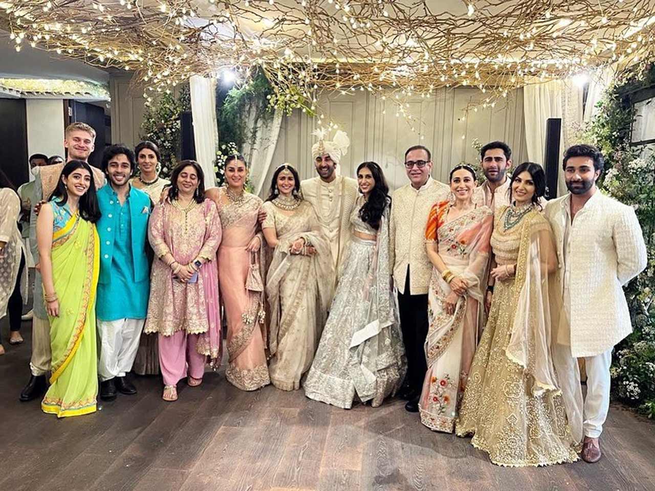 Apart from the couple's family members, the intimate wedding affair was attended by the duo's close friends including filmmaker Karan Johar, Ayan Mukerji and Alia's best friend Akanksha Ranjan. Akash Ambani and his wife Shloka Ambani also attended the duo's wedding.
In picture: Take a look at the picture-perfect family.