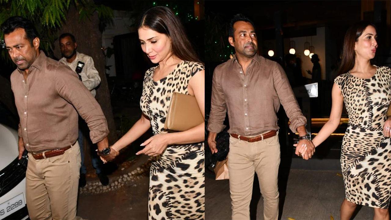 Kim Sharma and Leander Paes step out to have dinner together, look stylish