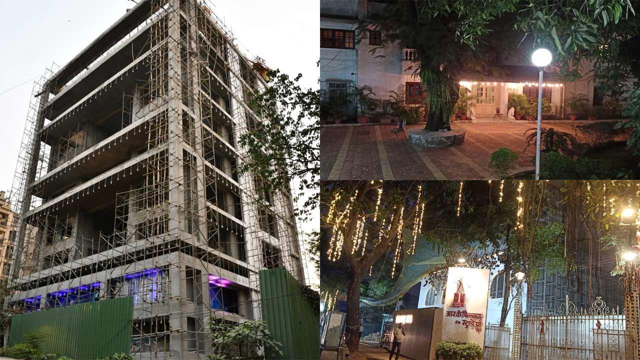 A collage of the houses and studio after they were lit up