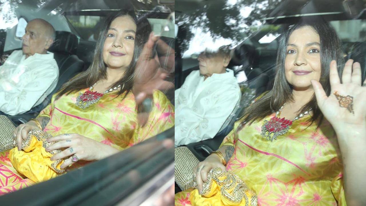 Pooja Bhatt, Mahesh Bhatt arrive at Vastu for Ranbir-Alia's wedding festivities
