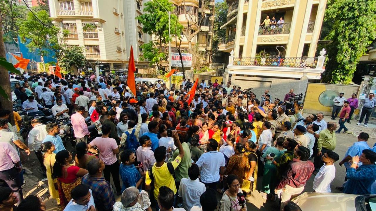 But the situation was brought under control, an official said, adding that the police later asked the politician couple not to step out of their house as the situation may escalate due to the presence of a large number of Shiv Sena workers outside their building in suburban Khar
 
