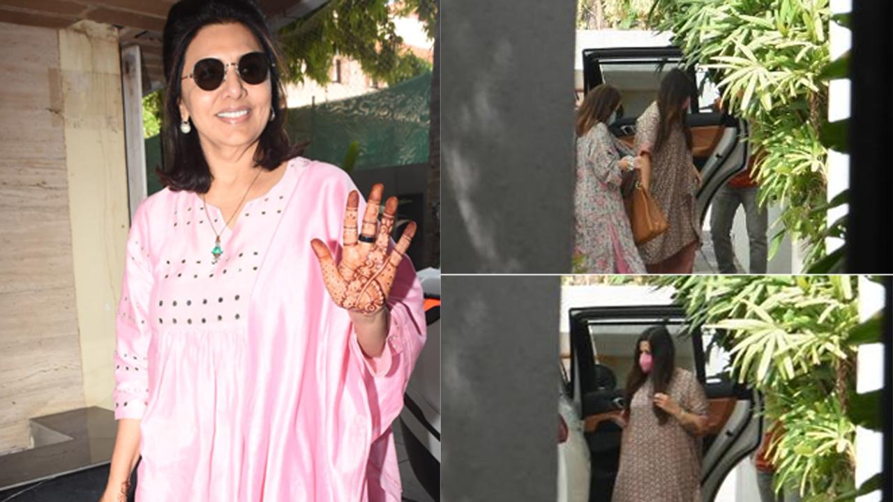 
The post-wedding festivities are still on for the Kapoors and the Bhatts as Neetu Kapoor, Soni Razdan and Shaheen Bhatt, were seen outside Ranbir and Alia's Vastu residence in Pali Hill area of Mumbai. Click here to see full gallery
