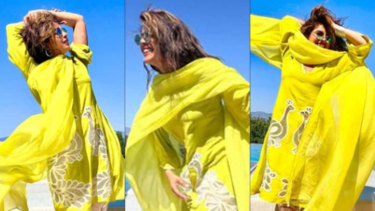 'Desi girl' Priyanka Chopra looks blissful in yellow kurta set, leaves netizens in awe