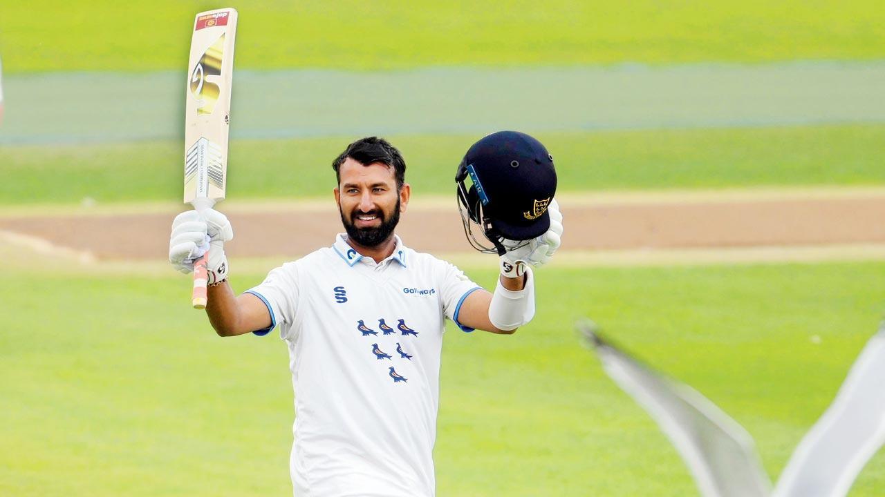 Pujara slams third consecutive ton in County Championship