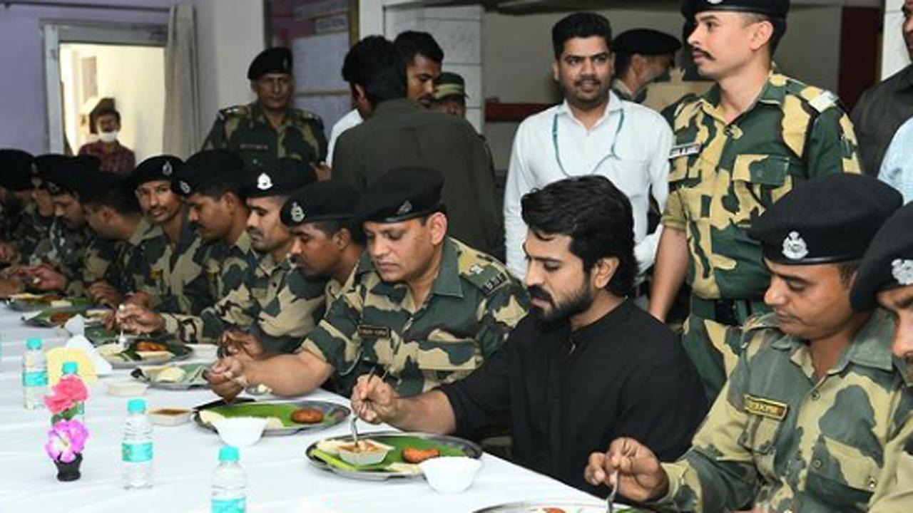 'RRR' star Ram Charan gets his chef to cook for BSF jawans in Amritsar, shares photos on Instagram