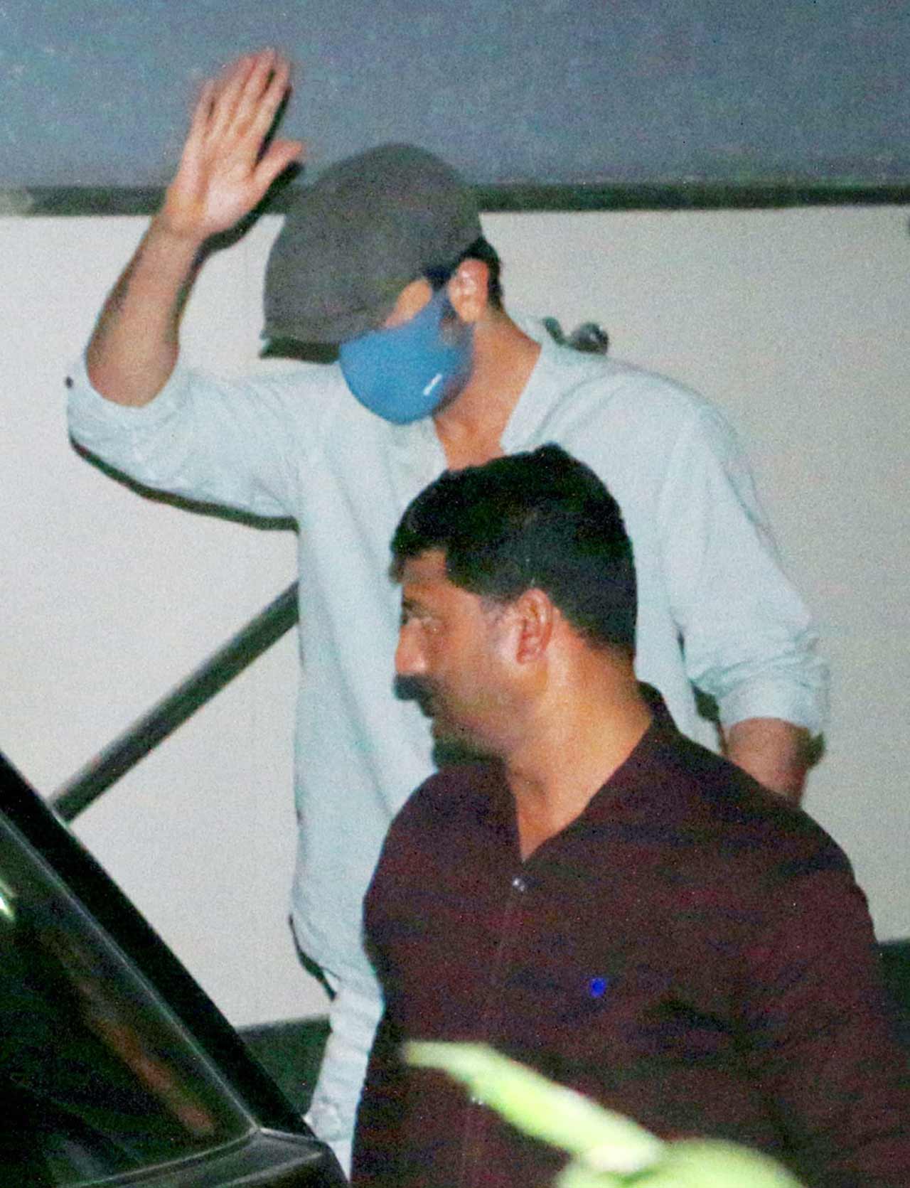Ranbir Kapoor waved at the shutterbugs when snapped outside his salon in Khar, Mumbai. If the rumours are believed, the ceremonies for the most eagerly awaited wedding in tinsel town are set to begin tomorrow at RK House in Chembur. 