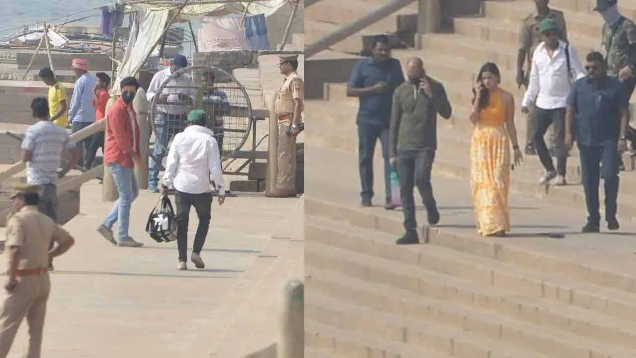 Love birds Alia Bhatt and Ranbir Kapoor are currently in Varanasi to complete the final schedule of 'Brahmastra'. Several pictures of the couple from the shooting location have surfaced online. In one of the images, Alia, Ranbir, and filmmaker Ayan Mukerji can be seen shooting at one of the ghats in Varanasi. Read the full story here