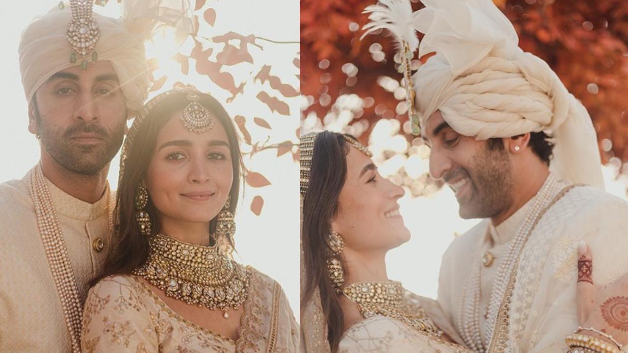 Ranbir Kapoor, Alia Bhatt look stunning as the groom and the bride, actress shares gorgeous pictures