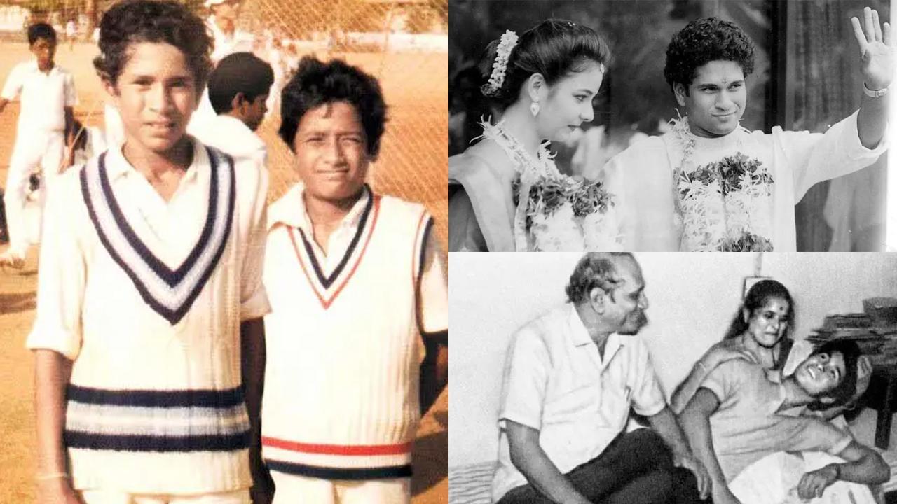 Then and Now: Sachin Tendulkar with his parents, wife, friends and teammates