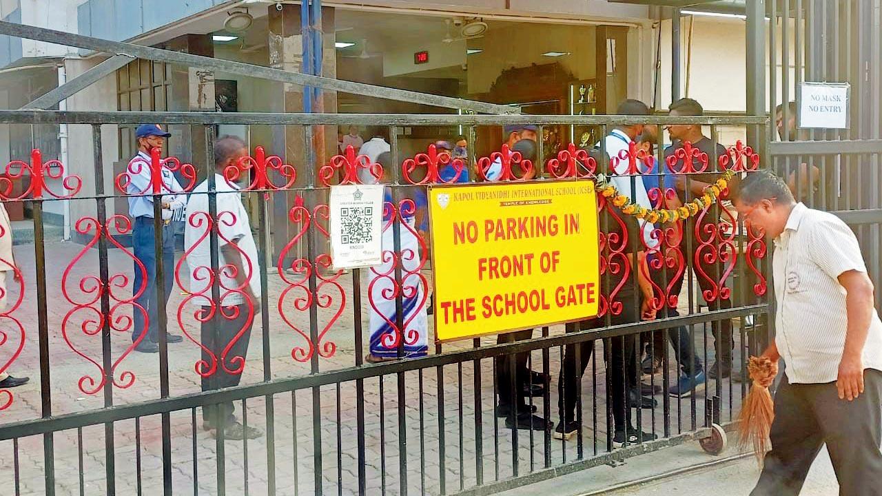 Parents in the school premises