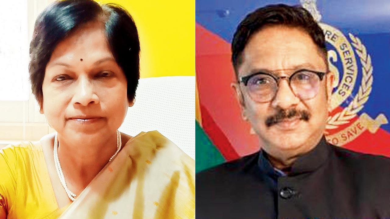 Basanti Roy, educationist and former secretary of Mumbai division of state board and Prabhat Rahanagdale, former chief fire officer