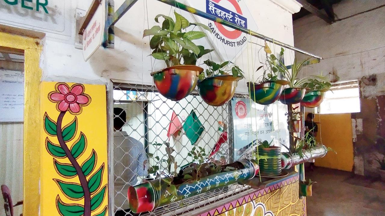 Flower pots made with discarded helmets