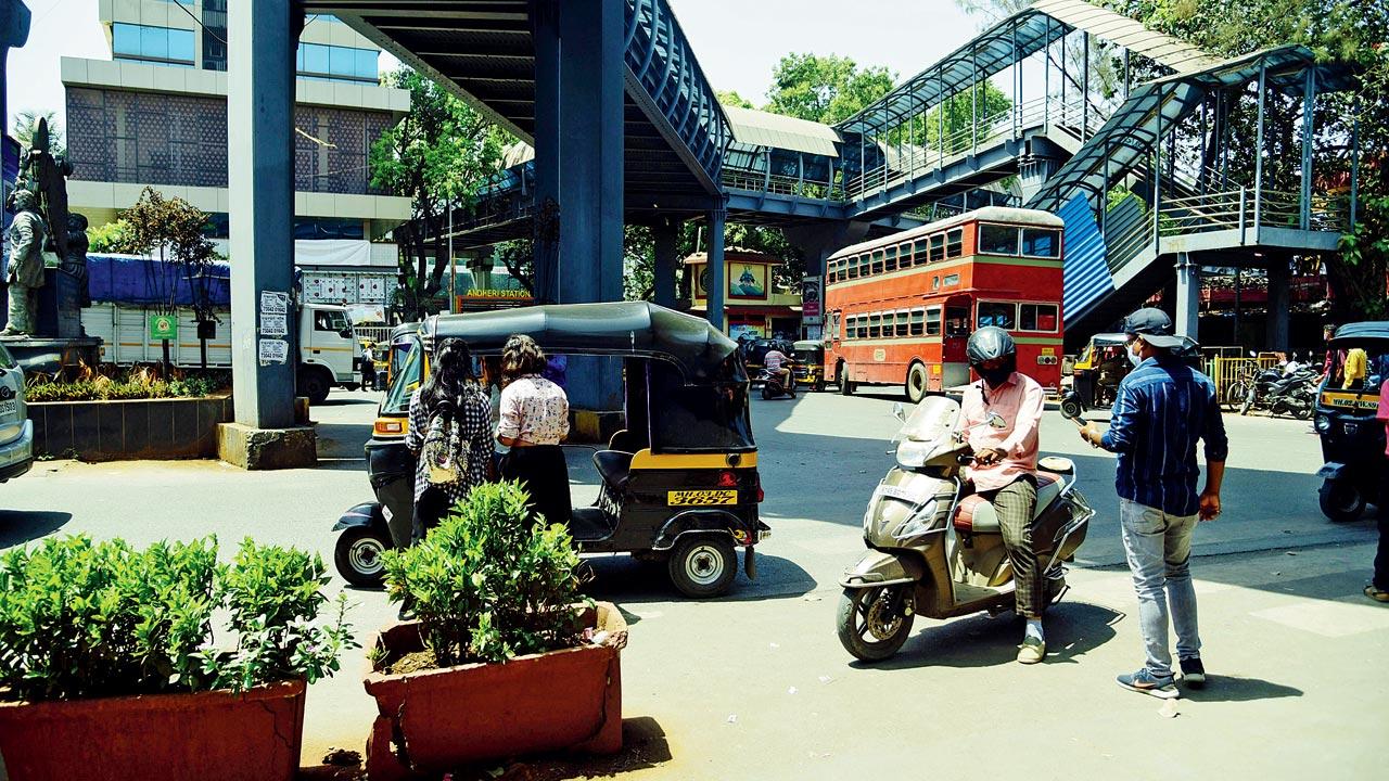 A rider with mid-day’s Diwakar Sharma at Andheri East. Pic/Atul Kamble