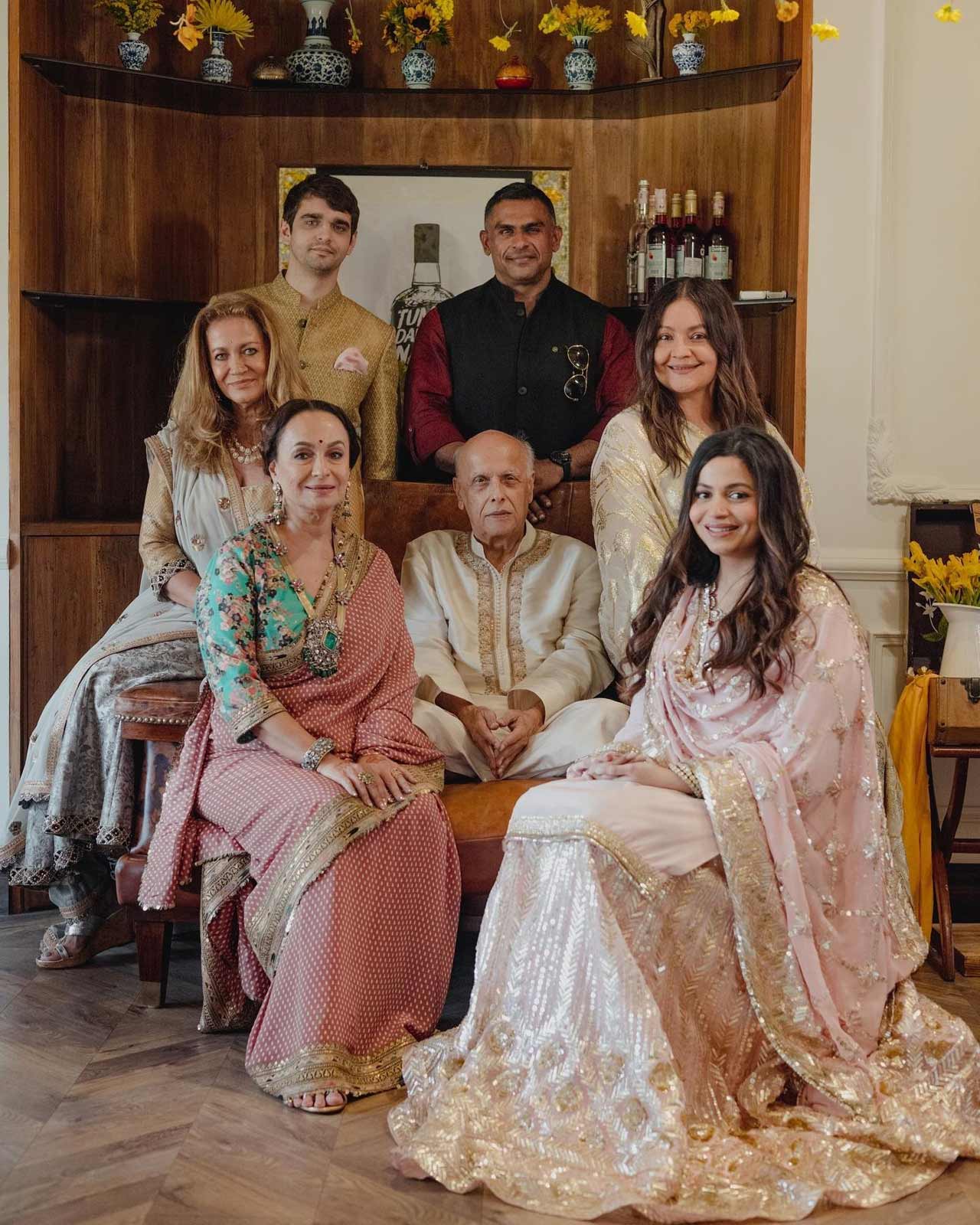 From the groom's side, mother Neetu Kapoor, sister Riddhima Kapoor Sahni and cousin Karisma Kapoor performed the rituals, as Ranbir's other cousin, Kareena Kapoor Khan, stood by the newly-wed couple's side.