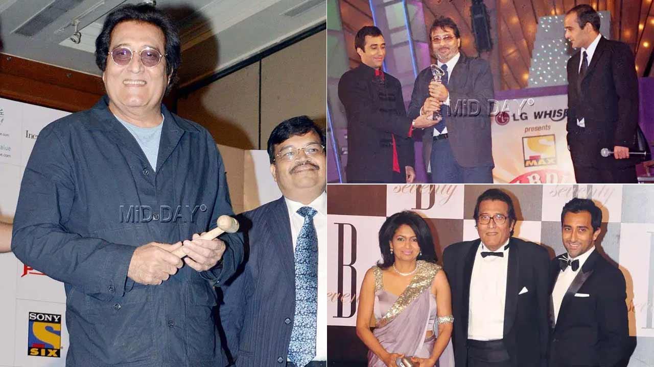 A collage Vinod Khanna with family A collage Vinod Khanna with family