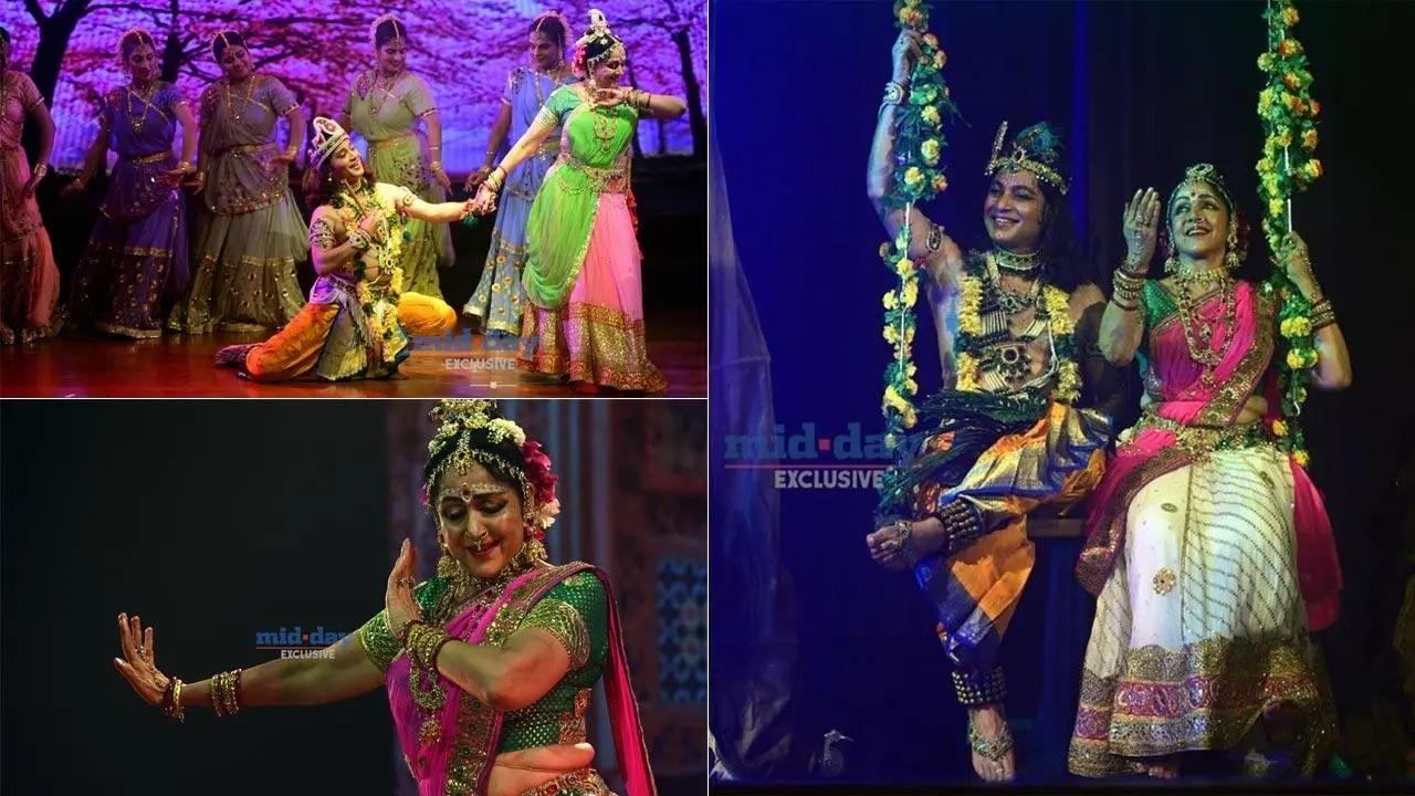 On the occasion of Janmashtami 2022, Hema Malini was seen performing a play, where she enacted the role of 'Radha'. Mid-day.com is here to give you all an exclusive glimpse of the actress's performance, along with Rahul D'Souza, as 'Krishna' at Iskcon Temple, Juhu. View all photos here