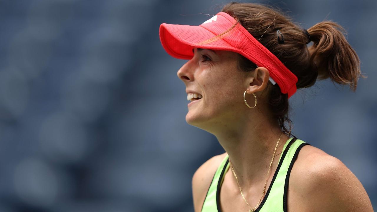 Alize Cornet of France looks on during previews for the 2022 US Open tennis at USTA Billie Jean King National Tennis Center. Photo/AFP