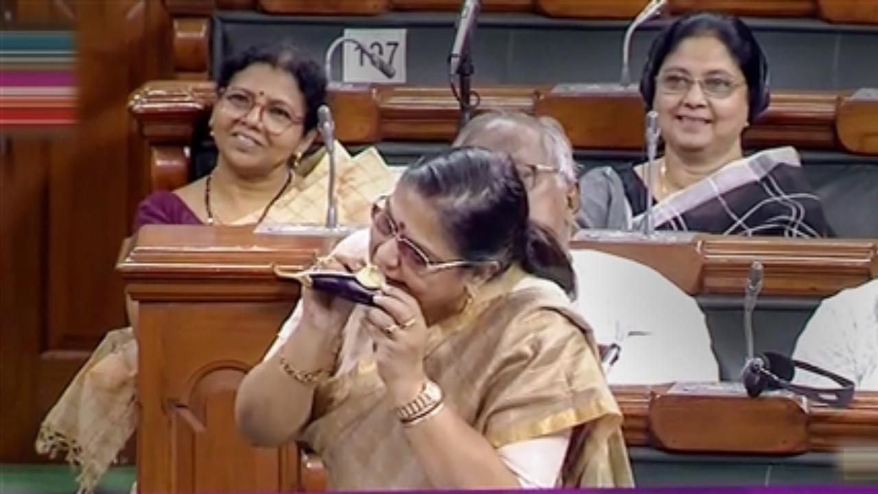TMC MP bites into raw brinjal in Lok Sabha to highlight high LPG prices