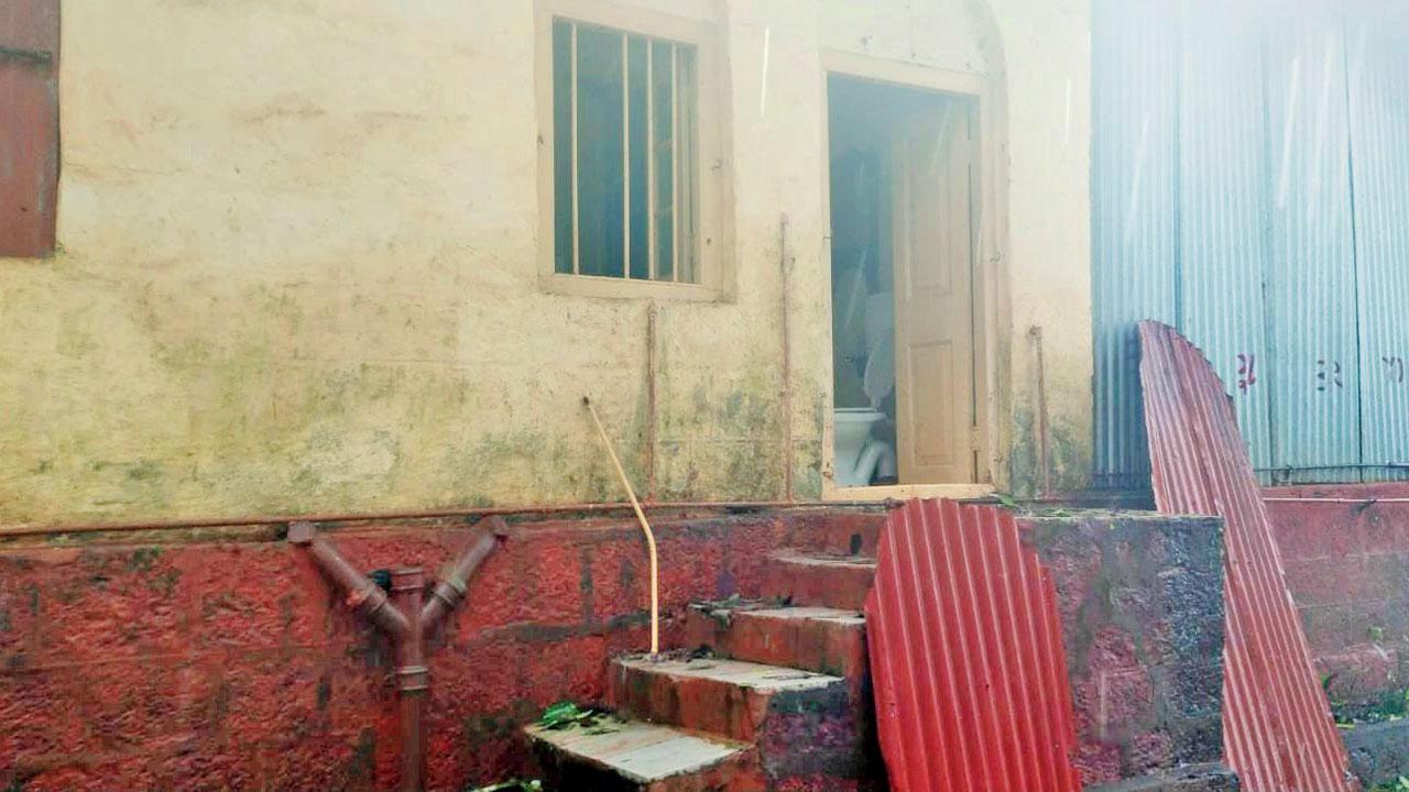 A bar was removed from the bathroom window