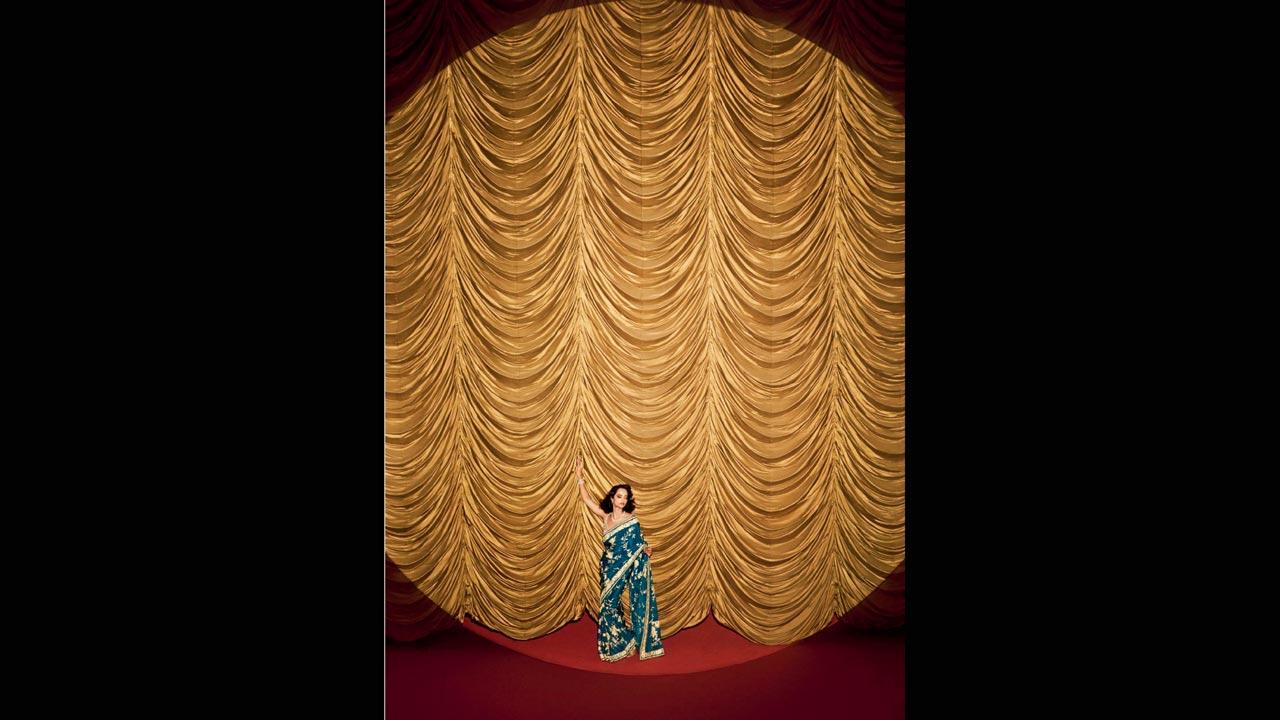 Anjali Sivaraman at Liberty cinema in a campaign titled Liz in Bombay that imagines how Lilaowala would have dressed Elizabeth Taylor