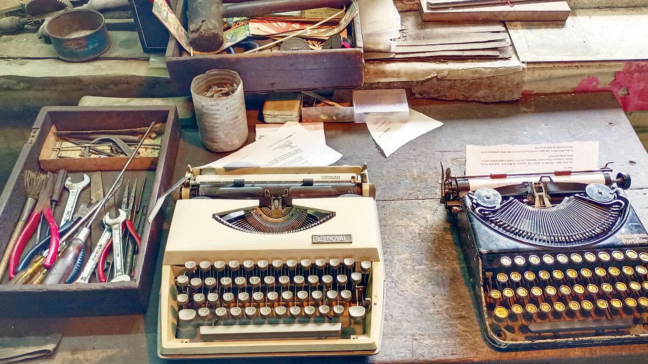 (From left) Royal Italic typewriter and a Remington Portable