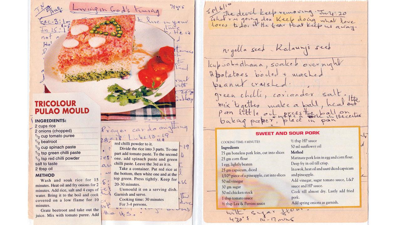 Spirit + Spice is a cookbook zine handmade with materials found from Bertha Sequeira’s prayer book, which contains over 15 recipes that Bertha had sourced from magazines, newspapers and calendars