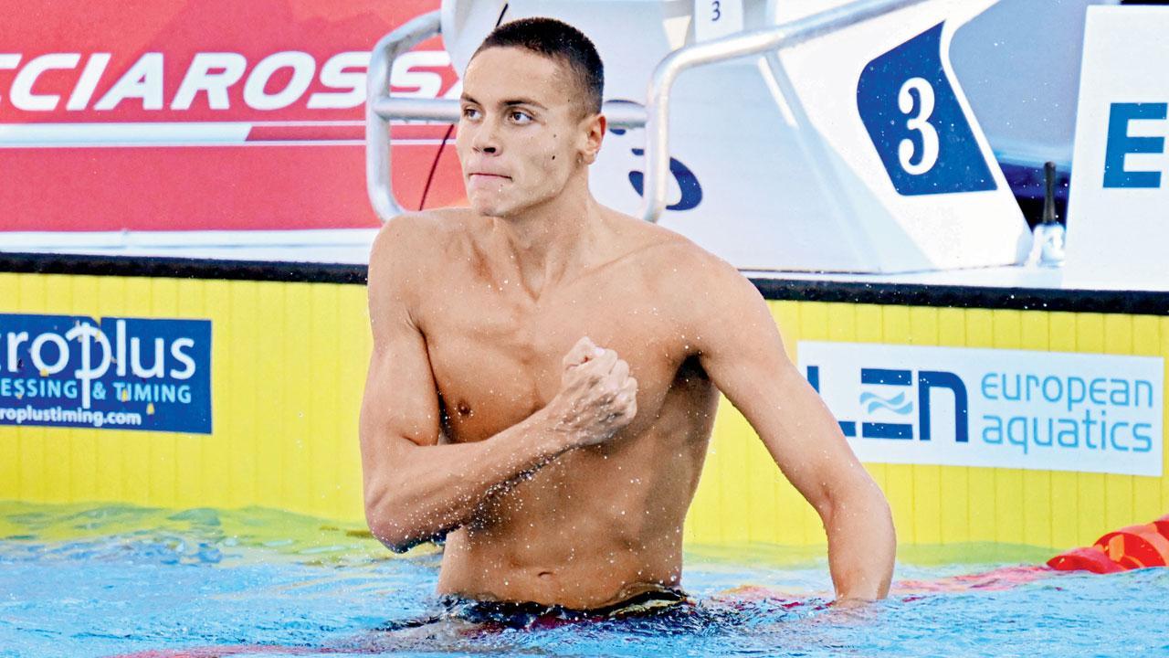 ‘Euphoric’ David Popovici sets 100m freestyle record