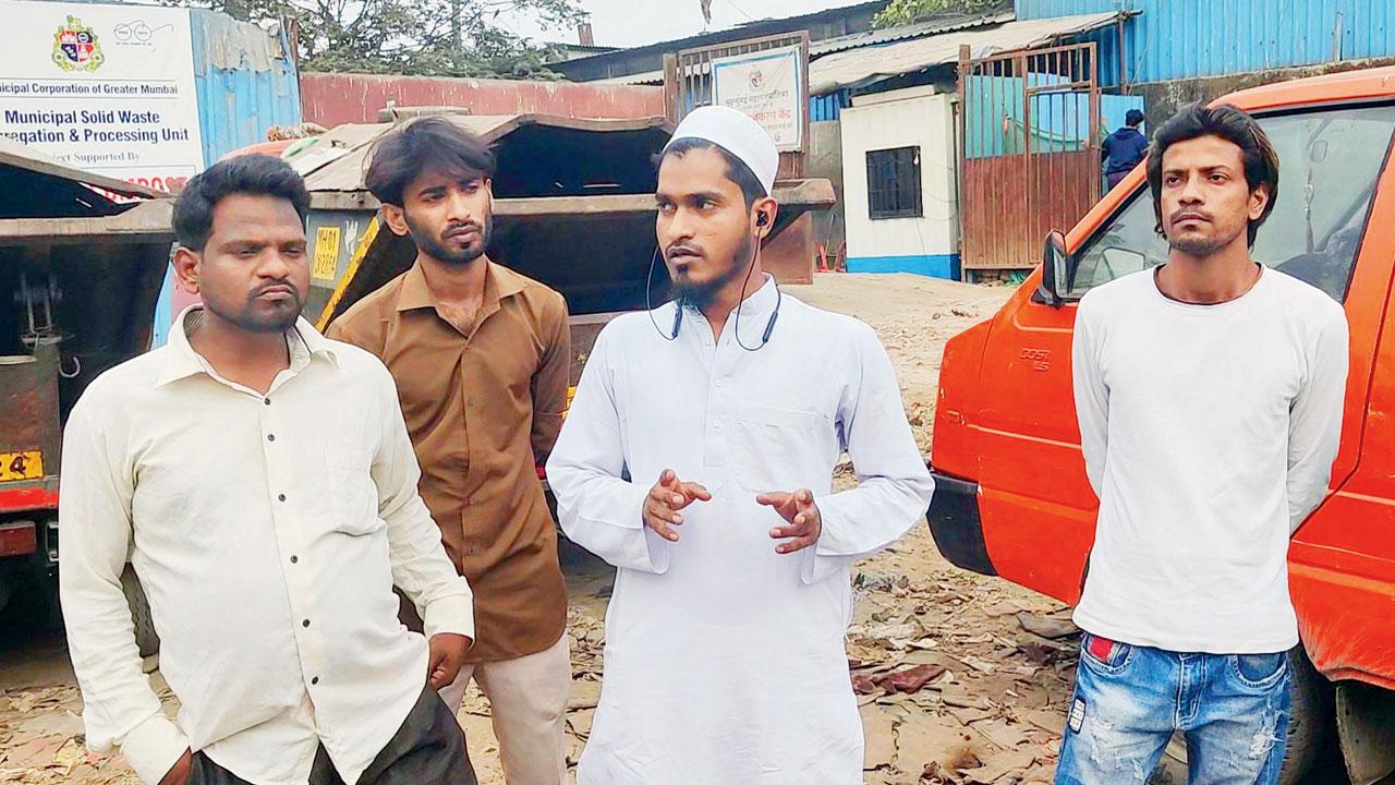 Residents outside the SMS Envoclean biomedical waste treatment plant