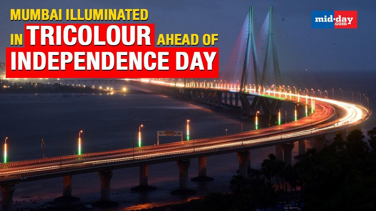 Famous places across Mumbai illuminated in tricolour ahead of Independence Day