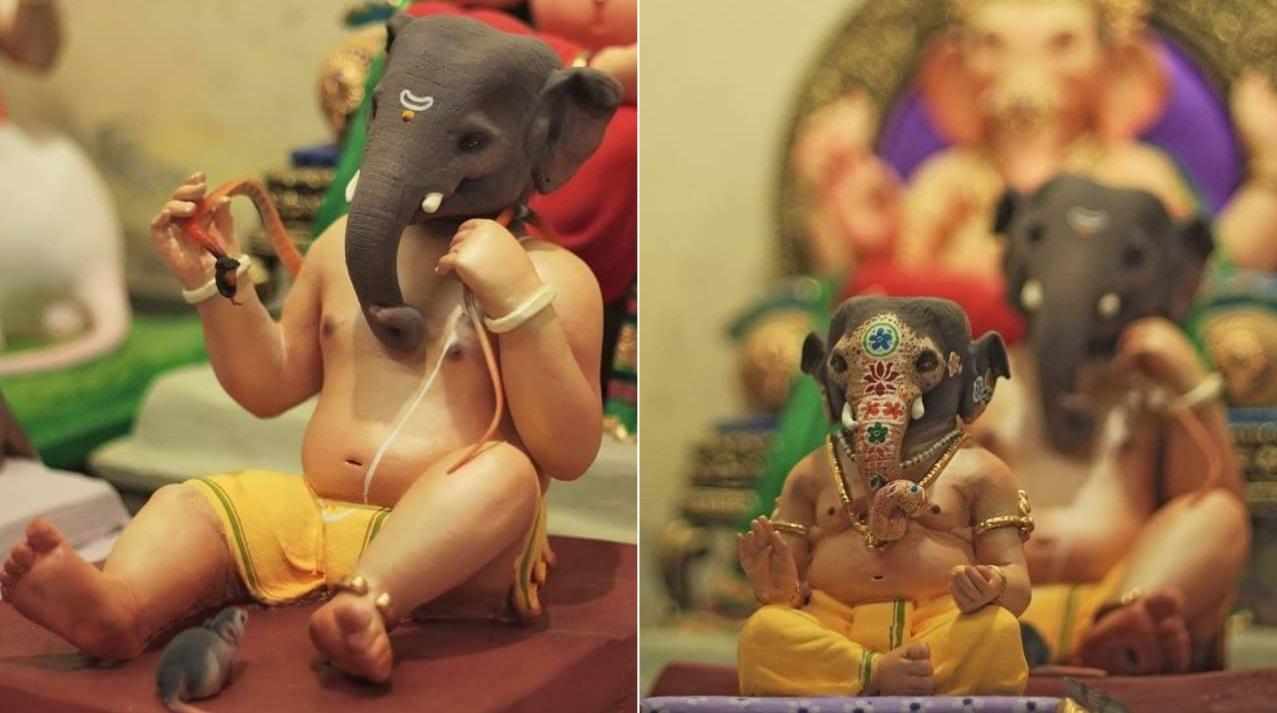 Ganesh Satyanarayan Dusa has been making idols since he was 15-years-old. It was during this time that he learned about the concept of eco-friendly idols and has been making them since then for the last nine years. Photo Courtesy: Ganesh Satyanarayan Dusa