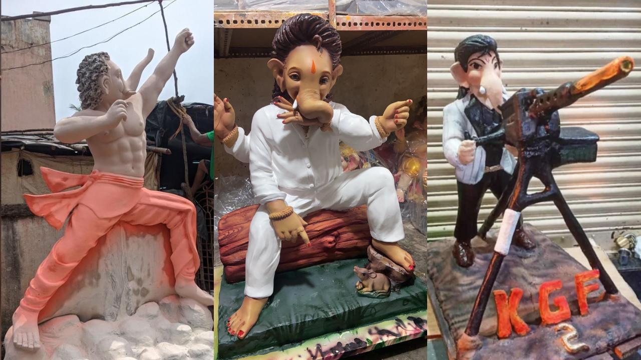 Ganpati Idols inspired by RRR, Pushpa, and KGF
