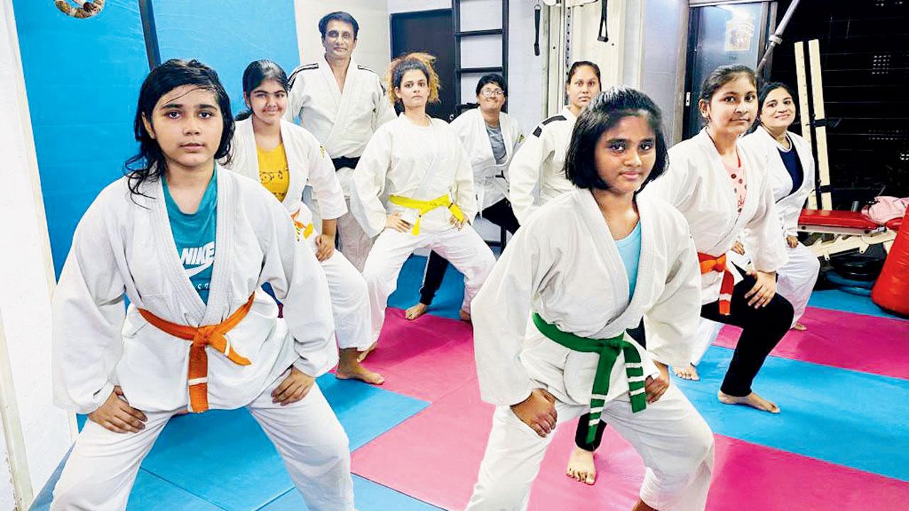 A judo class in progress at Kanojia’s academy