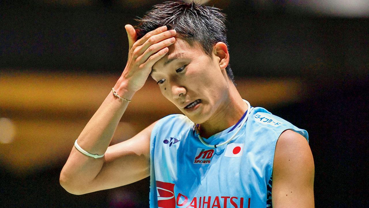A dejected Kento Momota