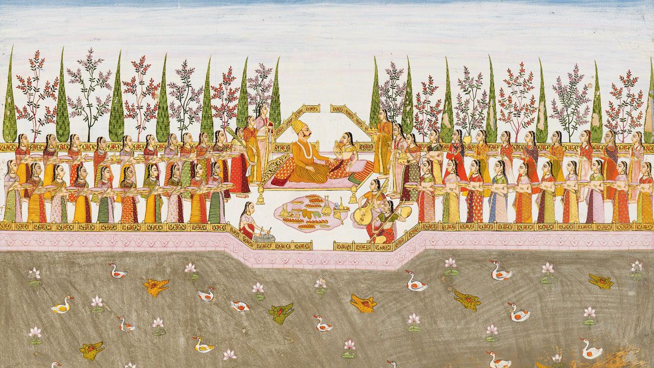 Maharaja Bakhat Singh in a moonlit garden