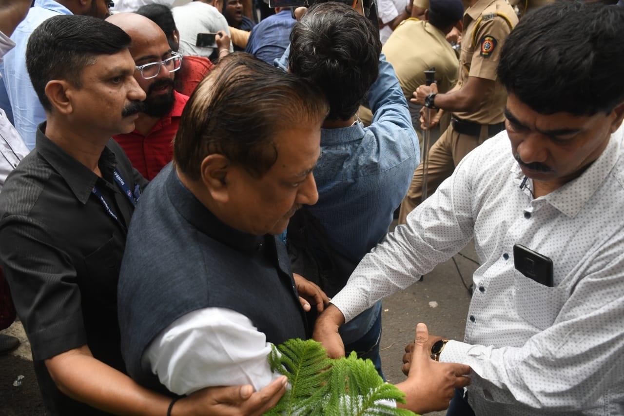 Meanwhile, Police also detained several Congress leaders outside the Vidhan Bhavan in Mumbai to prevent them from staging a protest opposite the Raj Bhavan as part of the party's nationwide stir against the Centre over price rise, the GST hike on essential items and unemployment, reported PTI. (Pic/Ashish Raje)