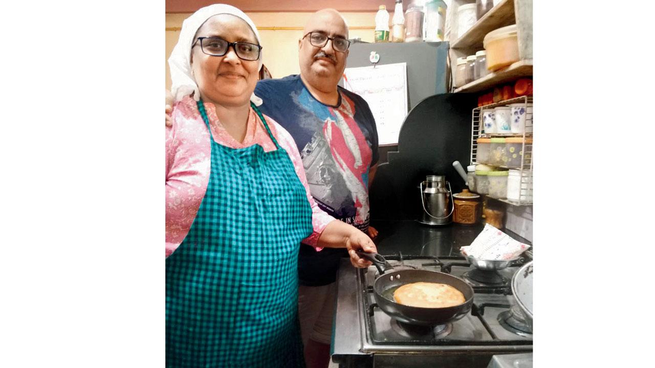Rashna and Nevil Kika making dar-ni-pori at their Navsari home