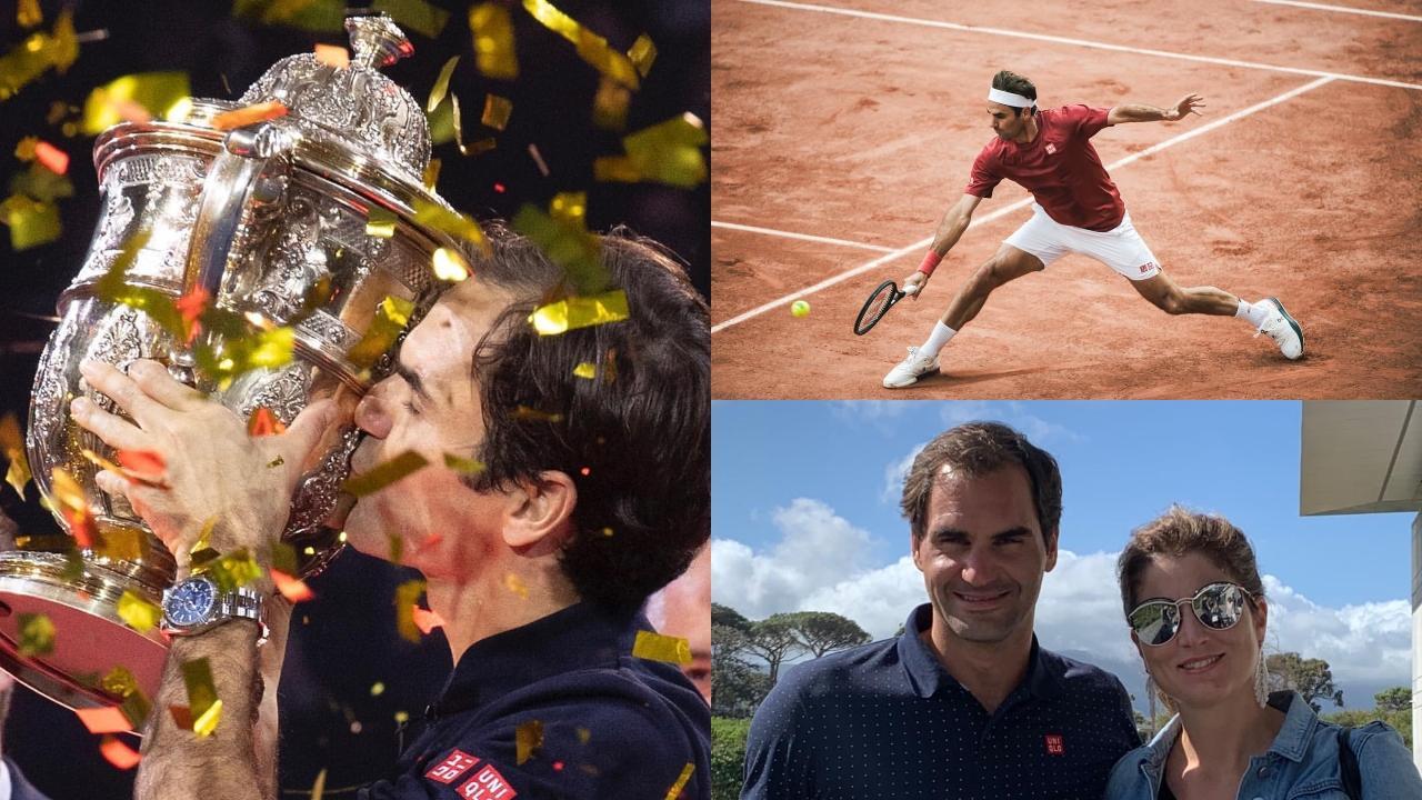A collage of Roger Federer