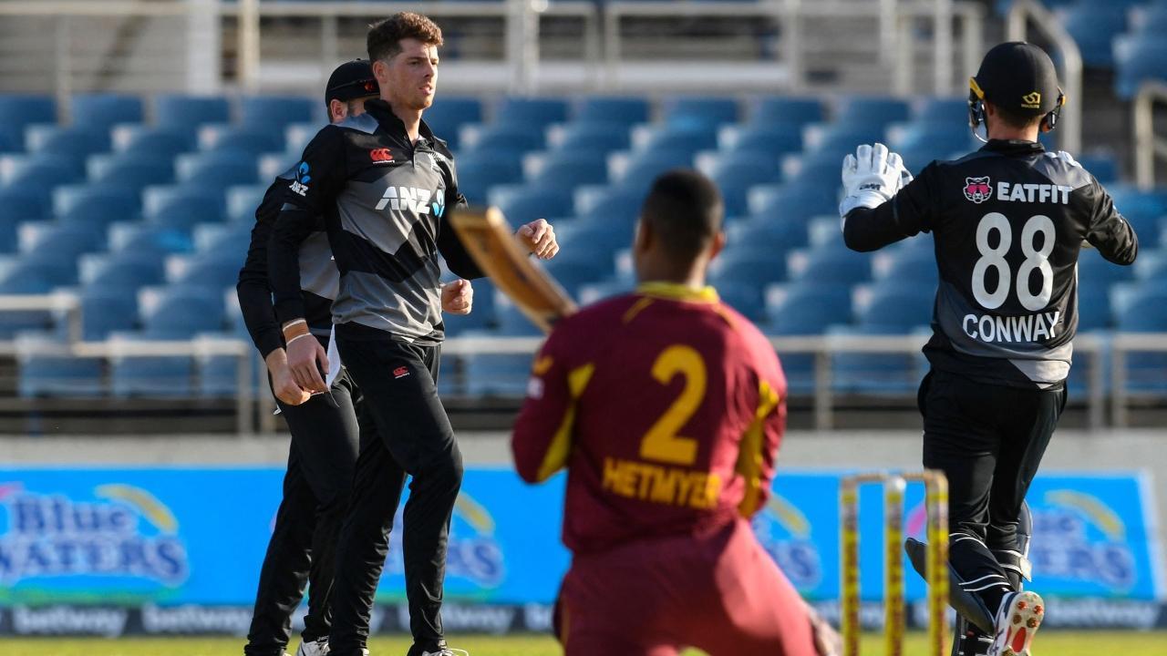 Santner special trumps late charge from WI as New Zealand win 1st T20I by 13 runs