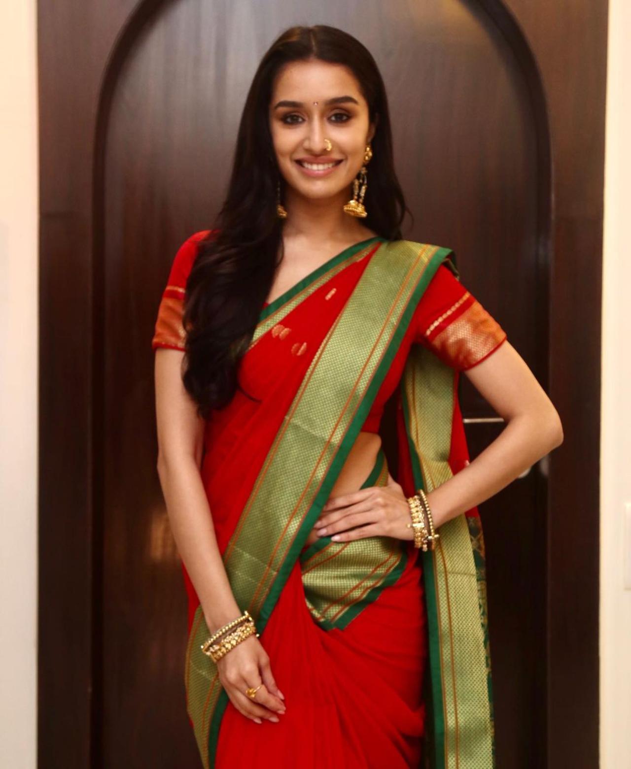 Shraddha Kapoor is a Marathi mulgi in and out. The actress took to her Instagram feed on Wednesday, on the occasion of Ganesh Chaturthi to share glimpses from day one of the festivity
