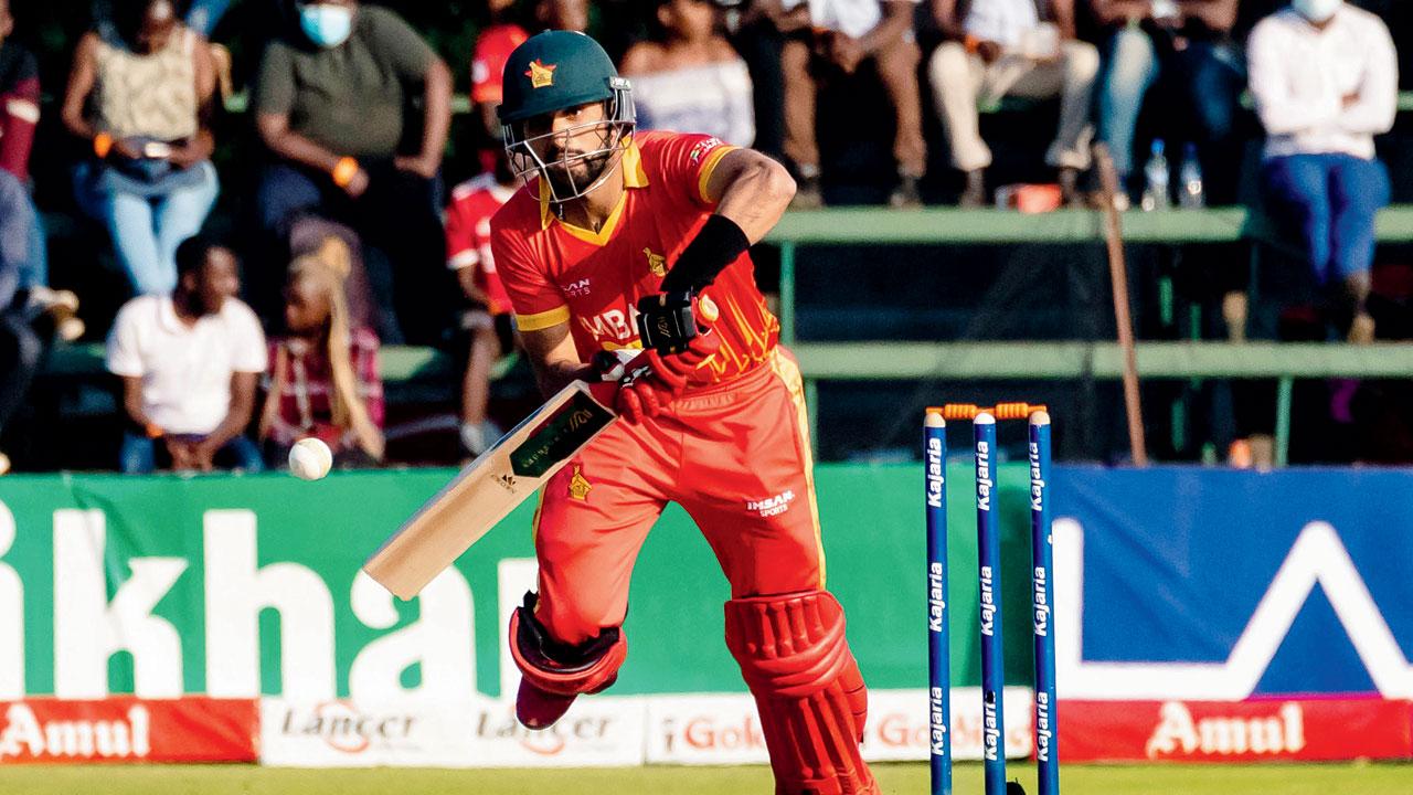 Zimbabwe’s Sikandar Raza en route his 95-ball 115 against India at Harare yesterday. Pic/AFP