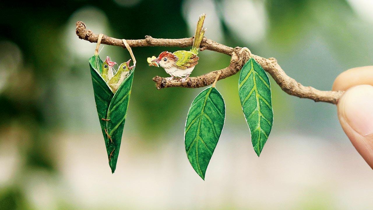 This ongoing series of miniature paper artworks appreciates natural creatures