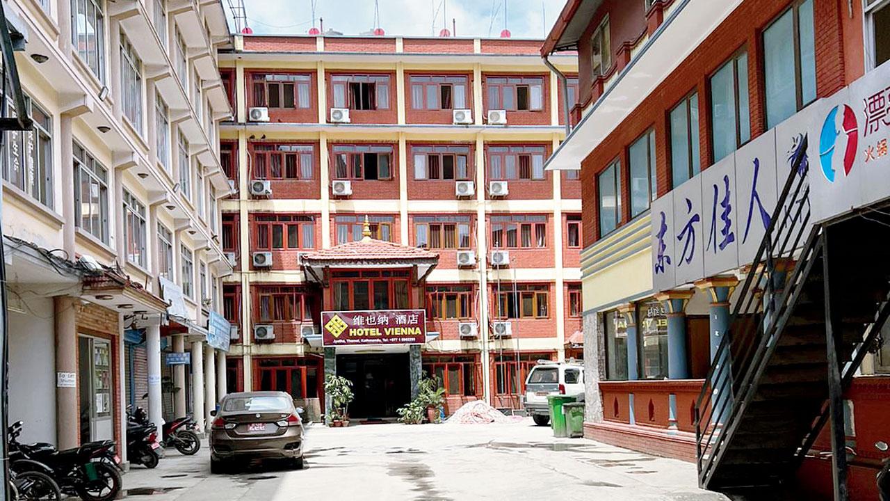 A call center has been dismantled at this location in Tinkune, Kathmandu