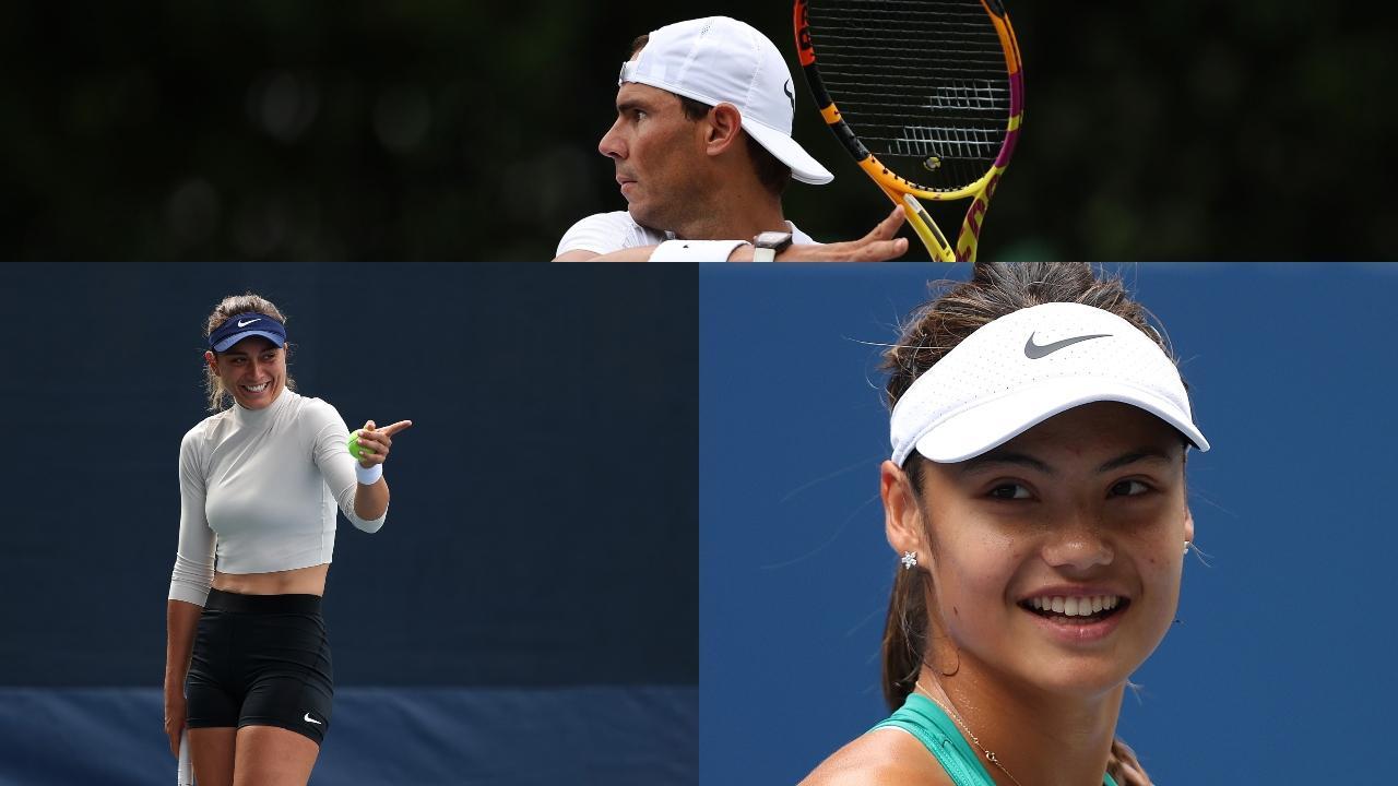 A collage of players at the US Open 2022. Photos/AFP