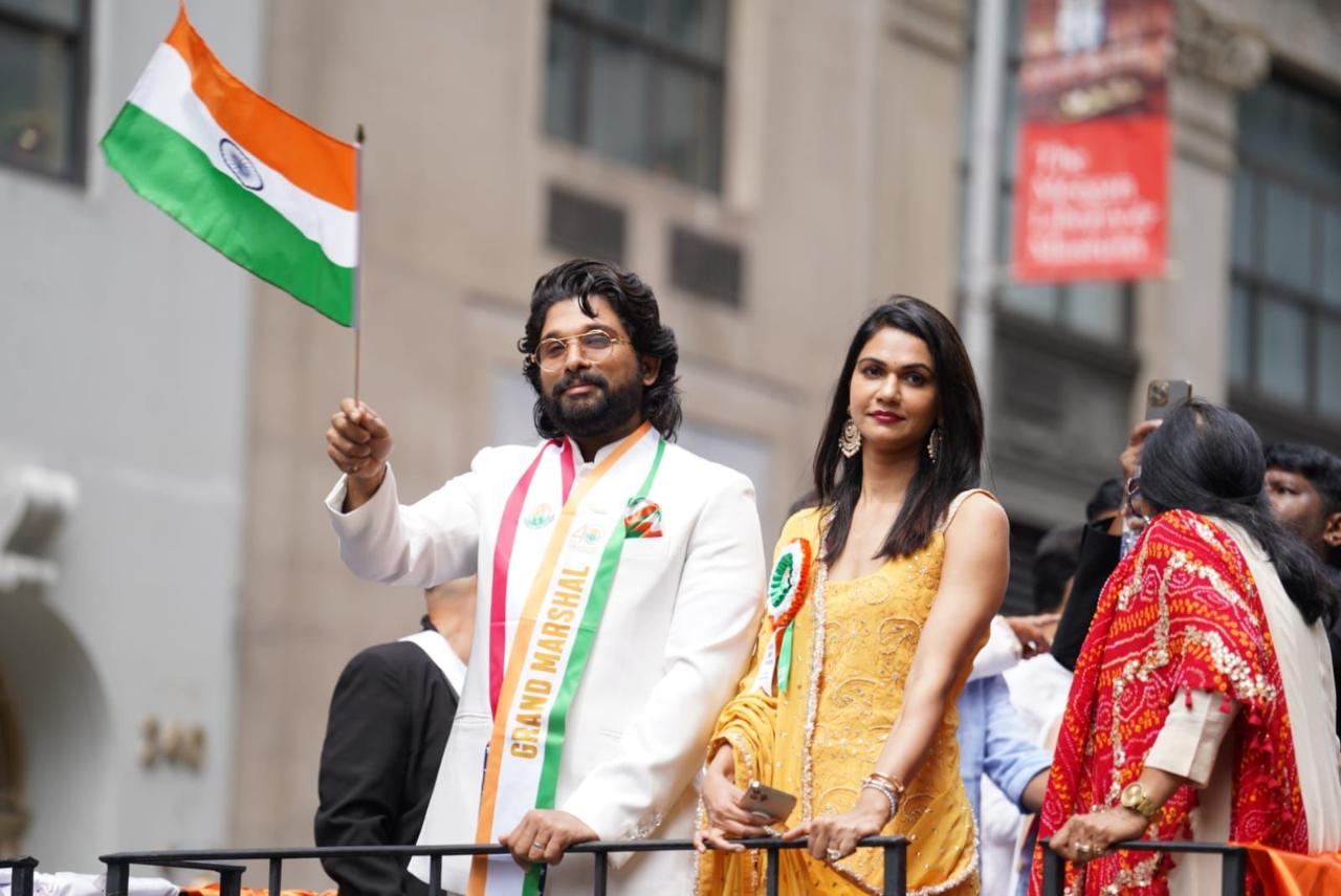 Allu Arjun Wife Sex Videos - Pics: Allu Arjun shines at Indian day parade in New York; collaborates with  K-pop crew Tri.be