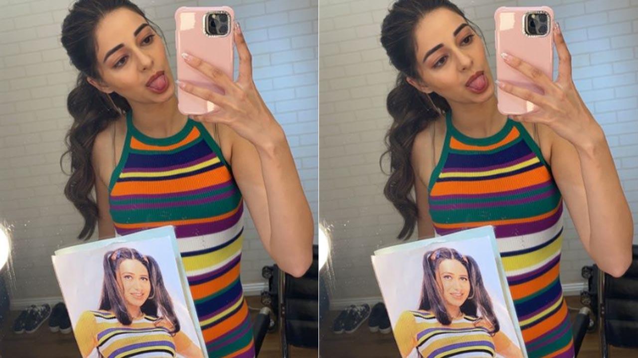 Ananya Panday twinning with Karisma Kapoor in this BTS picture from 'Liger'